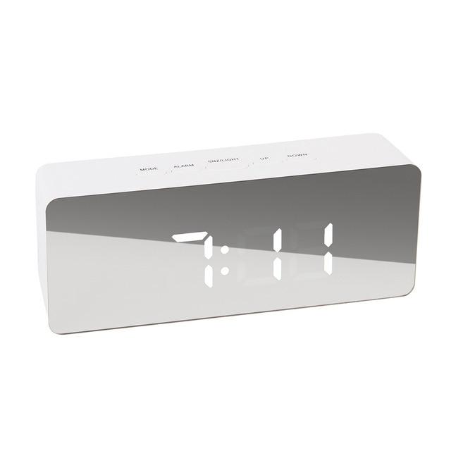 Digital LED multi-function mirror clock