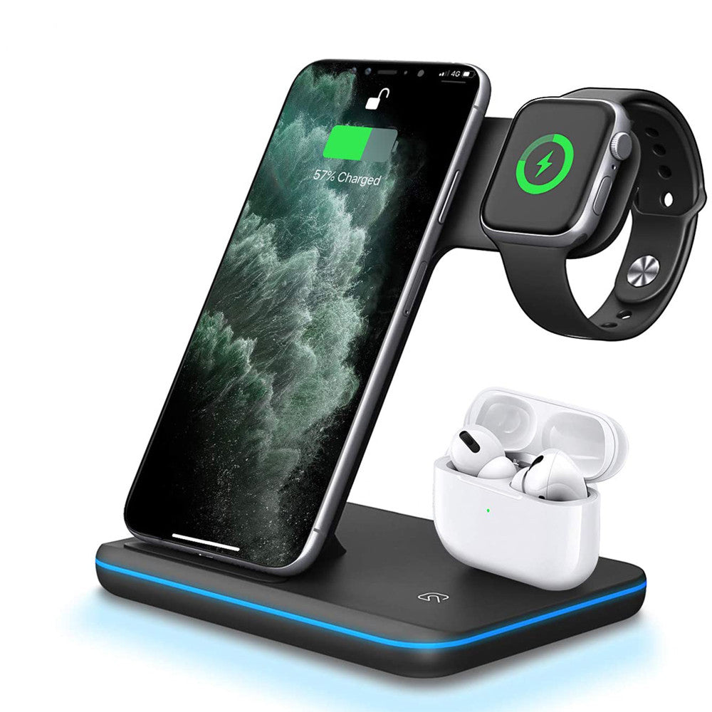 Compatible Mobile Phone Watch Earphone Wireless Charger 3 In 1 Wireless Charger Stand